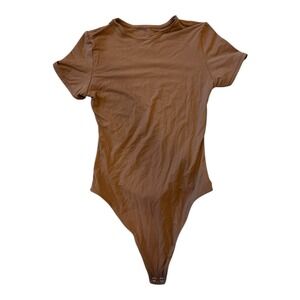 Auden - Luxury Stretch Bodysuit (XS) - Short Sleeve Brown